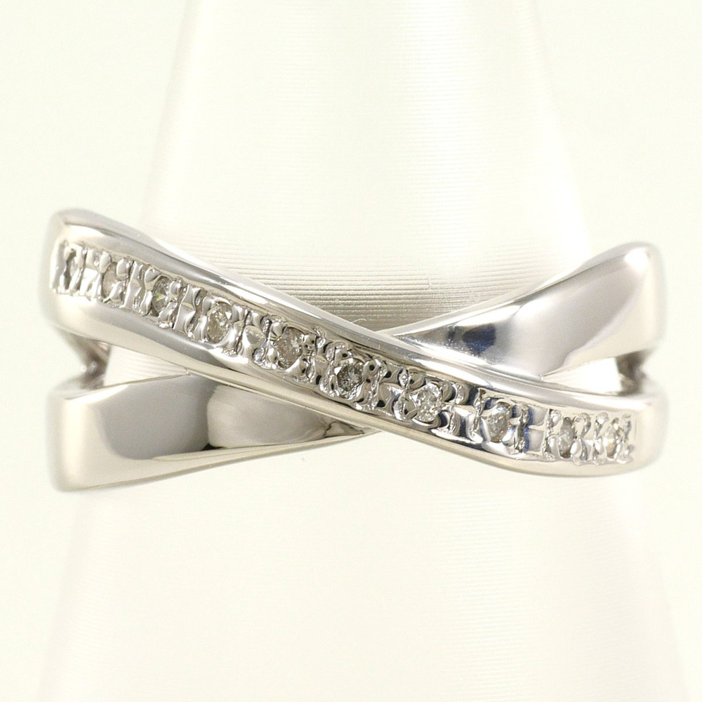 VINTAGE 10k Silver Diamond Ring